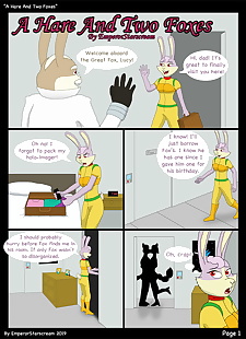 english pics A Hare And Two Foxes, fox mccloud , krystal , full color , group  ffm-threesome