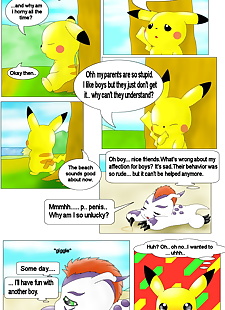 english pics Pikachu and Gomamon, pikachu , gomamon , full color , furry  yaoi