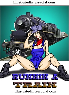  pics Runin A Train 1- illustrated interracial, big boobs , big cock 